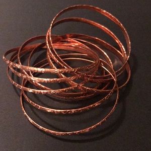 Shiny Copper Embossed Bangles